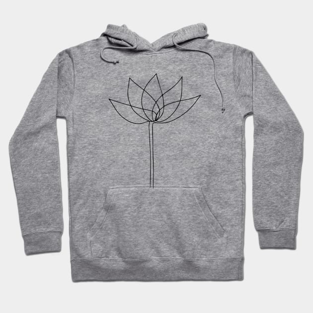 FLOWER - Black Line Art Hoodie by Tilila